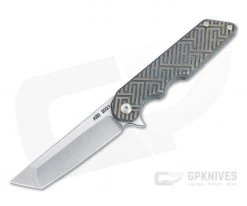 Attn2Detail Tanto Folder Satin 3V Oriental Milled Anodized Titanium Frame Lock Flipper 4461