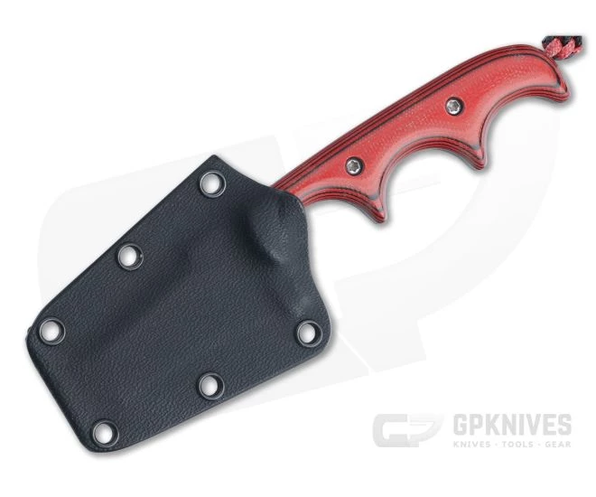 Alan Folts Minimalist Tanto Gaston Damascus Cherry Red/Black G10 Fixed Blade 4489 - Image 2