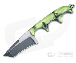Alan Folts Minimalist Tanto Two-Tone Acid Wash CPM-154 Toxic Green Kirinite Fixed Blade 4490
