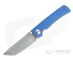 Simeon Custom Knives Hochi Tanto Smoke S30V Blue G10 Folder 4756