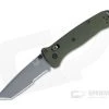Benchmade Bailout Tanto Gray Cerakote Serrated M4 Green Aluminum Axis Lock 537SGY-1