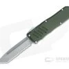 Guardian Tactical Recon-035 Stonewashed Part Serrated Elmax Tanto OD Green OTF Automatic 98522
