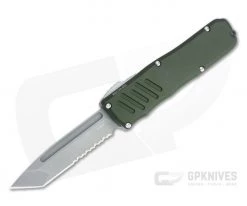 Guardian Tactical Recon-035 Stonewashed Part Serrated Elmax Tanto OD Green OTF Automatic 98522