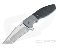 Reate Knives Augustus Kirby Lambert Design Marbled Carbon Fiber M390 Harpoon Tanto Flipper