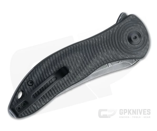 CIVIVI Synergy3 Tanto Black Damascus Carbon Fiber/G10 Liner Lock Flipper C20075B-DS1 - Image 2