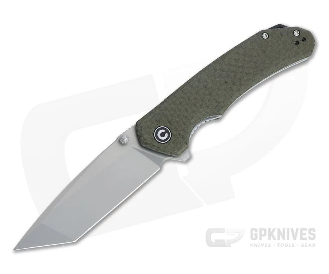 CIVIVI Brazen Tanto Bead Blast D2 Coarse Green Micarta Liner Lock Flipper C2023F