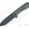 CIVIVI Elementum Tanto Black Stonewashed D2 Green Micarta Liner Lock Flipper C907T-E