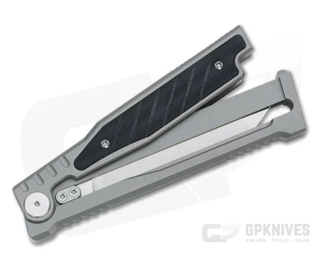 Reate EXO Exoskeleton Design Tanto Point Elmax Black G10 Manual OTF Knife - Image 2