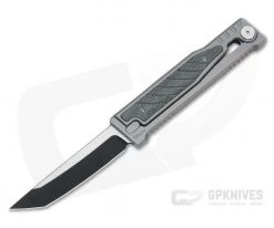 Reate EXO Exoskeleton Design Tanto Point PVD Elmax Black Micarta Manual OTF Knife