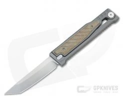 Reate EXO Exoskeleton Design Tanto Point Elmax Brown Micarta Manual OTF Knife