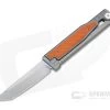 Reate EXO Exoskeleton Design Tanto Point Elmax Orange G10 Manual OTF Knife