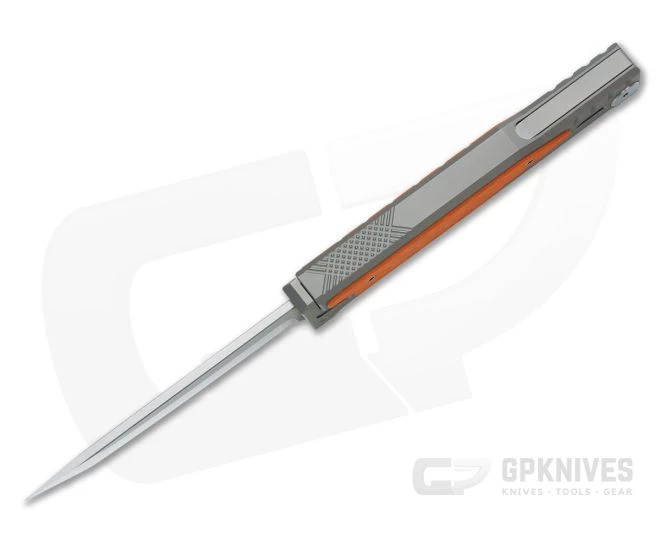 Reate EXO Exoskeleton Design Tanto Point Elmax Orange G10 Manual OTF Knife - Image 3