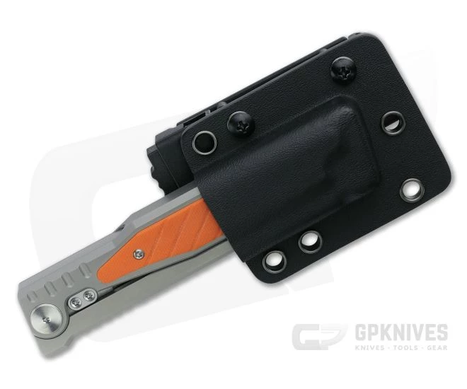 Reate EXO Exoskeleton Design Tanto Point Elmax Orange G10 Manual OTF Knife - Image 4
