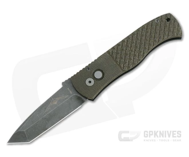 Protech Emerson GPK Exclusive CQC-7 Acid Wash Tanto Point Textured Micarta Top Automatic Knife GP-CQC7-T2
