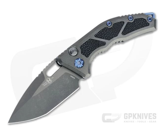 Heretic Knives Medusa Tanto Battle Worn DLC Elmax Ray Skin Inlaid Titanium Automatic Knife H011-6A-Ti/RAY