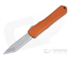 Heretic Knives Manticore-S Tanto Stonewashed S35VN Orange OTF Automatic H023-2A-ORG