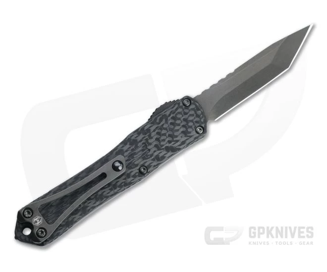 Heretic Knives Manticore-S Tanto DLC Elmax Twill Carbon Fiber OTF Automatic H023-6A-CF