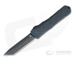 Heretic Knives Manticore-X Black DLC Tanto Breakthrough Blue OTF Automatic H031-6A-BRKBL