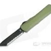Heretic Knives Manticore-X Tanto Full Serrated Tumbled DLC Green OTF Automatic H031-6C-GREEN
