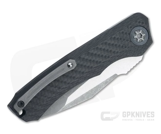 Heretic Knives Wraith Auto Tanto Battleworn Elmax Jade G10 Bolster Carbon Fiber Automatic H100-5A-JADE - Image 2