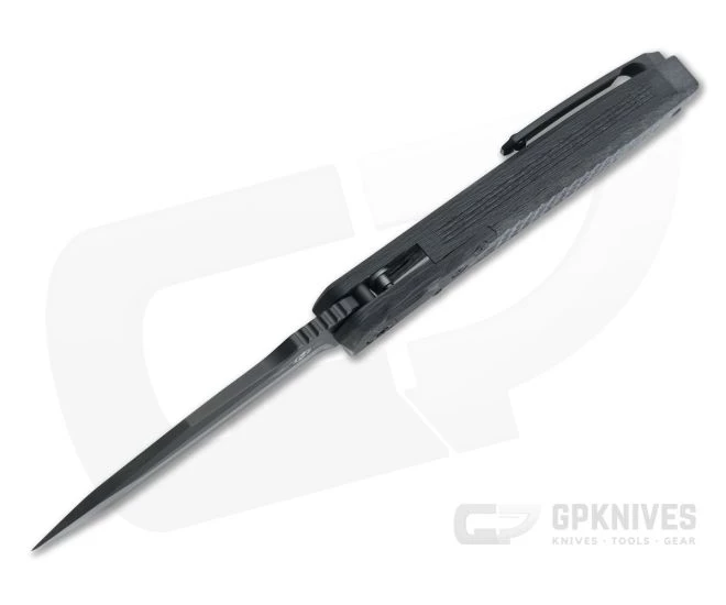 Heretic Knives Wraith Auto Tanto DLC Elmax Bolstered Integral Carbon Fiber Automatic H100-6A-CF - Image 3