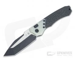 Heretic Knives Wraith Auto Tanto Battleworn Black Elmax Jade G10 Bolster Carbon Fiber Automatic H100-8A-JADE