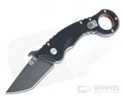 Spartan-Ronin Shoto Folding Karambit Dark Stonewashed XHP Black G10 Liner Lock Folder SFBL9BK