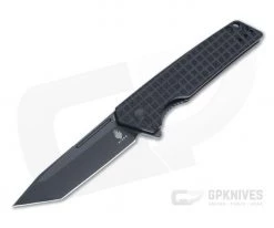 Kizer Vanguard Lan Tanto Black N690 Grid Milled Black G10 Liner Lock Flipper V4577N1