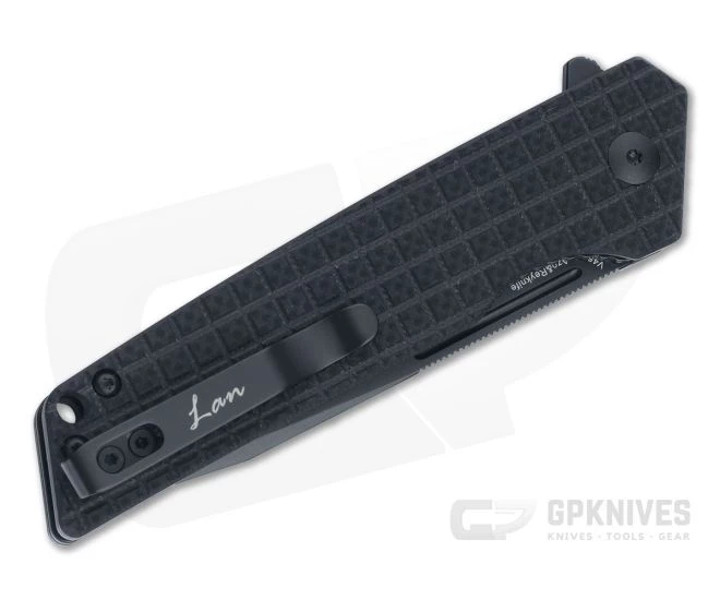 Kizer Vanguard Lan Tanto Black N690 Grid Milled Black G10 Liner Lock Flipper V4577N1 - Image 2