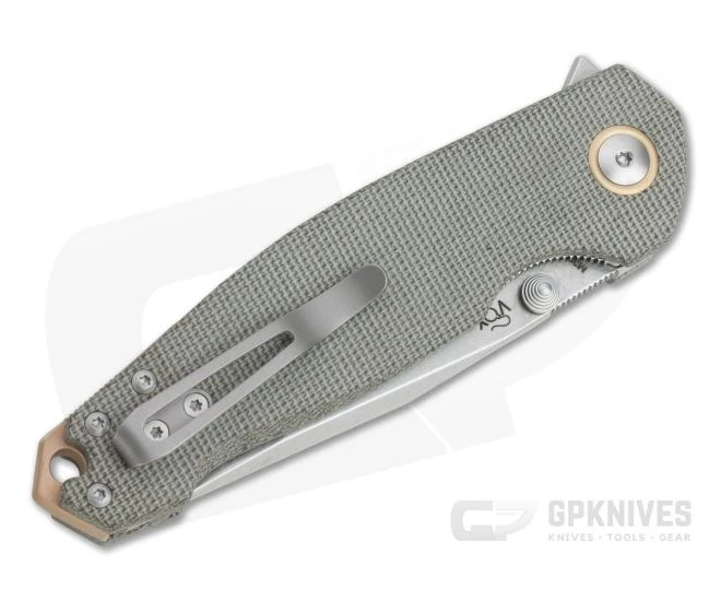 Viper Katla Vox Design Green Canvas Micarta Stonewashed M390 Liner Lock Flipper V5982CG - Image 2